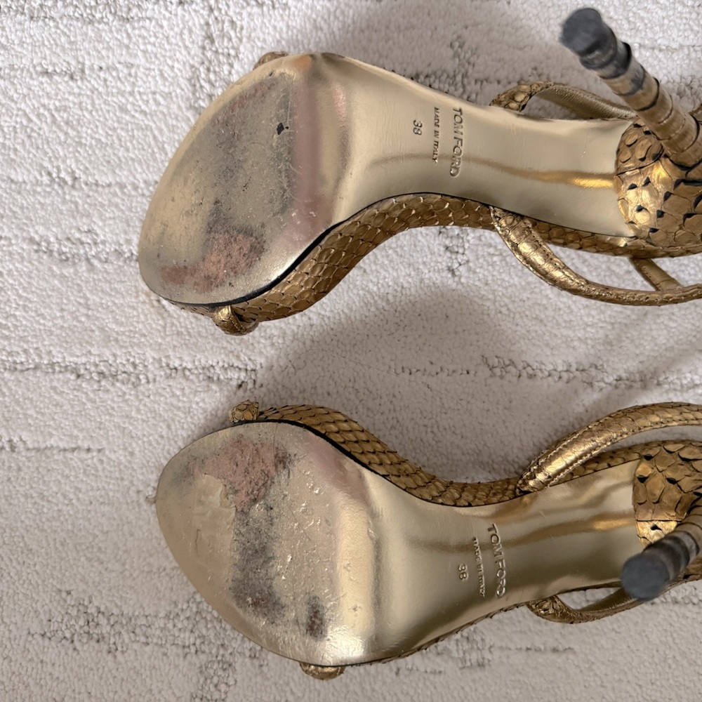 Tom Ford Gold Python Heels - image 3
